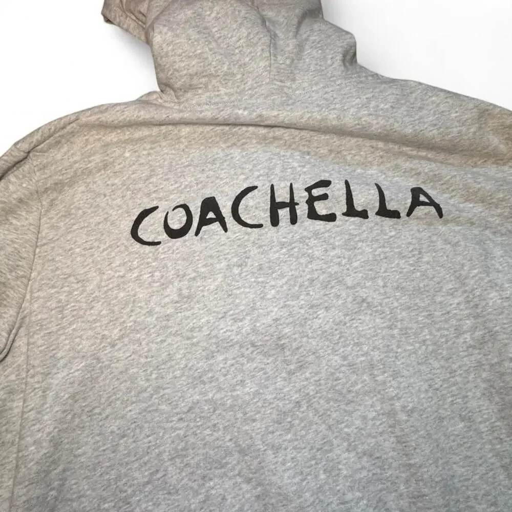 NEW Coachella Music Festival x H&M Collab Heather Cream Zip-Up Hoodie — XL - Picture 6 of 7